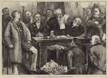 The General Election, reading the Result of the Poll